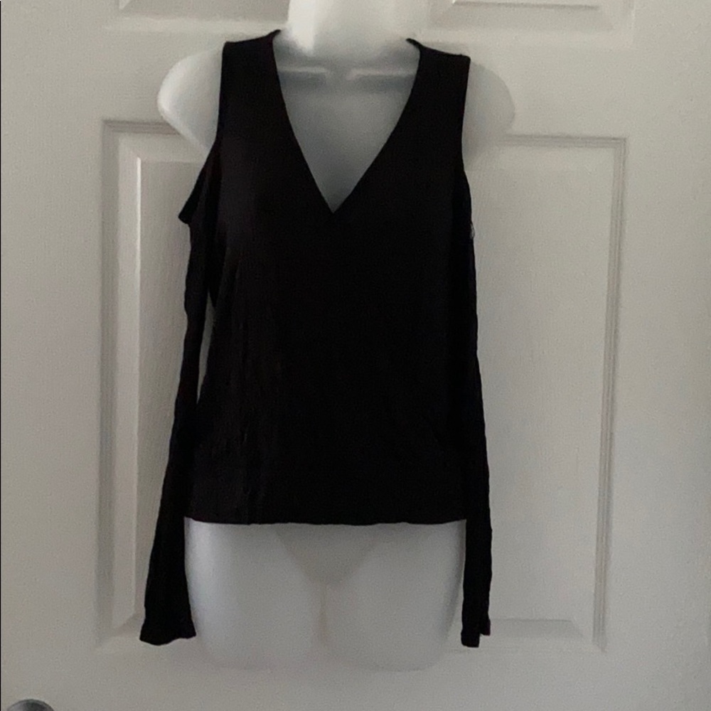 Cold shoulder wrap top